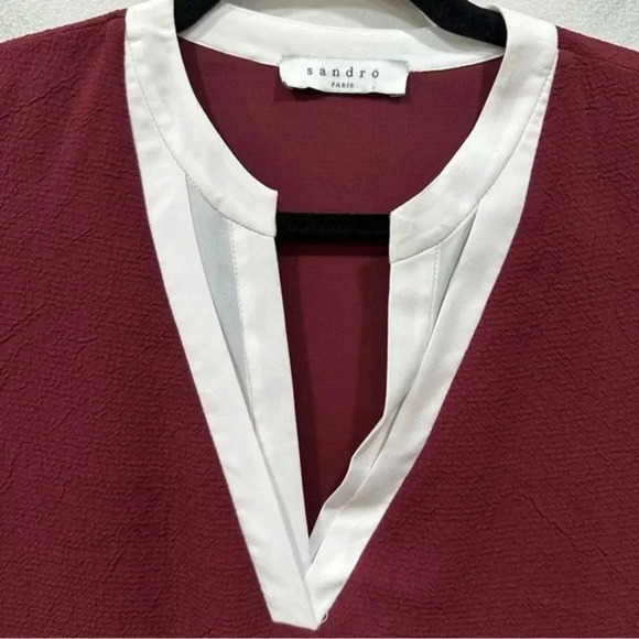 Sandro Raquel Burgundy Shift Dress Mod
Mini Designer Collar Retro Vibes size 1/S - Picture 4 of 9